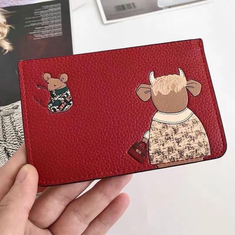 Ví Da Đỏ Tory Burch Card Holder Da Mềm Gía Tốt