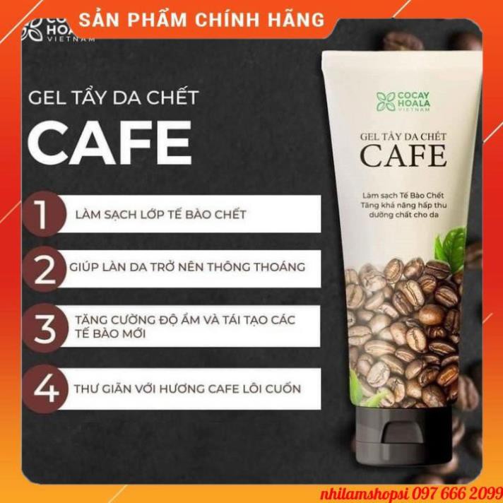 [Dịu nhẹ] Gel tẩy da chết cafe Cỏ Cây Hoa Lá sáng da