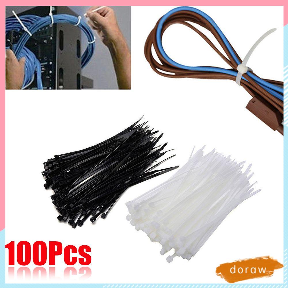 Set 100 Dây Khóa Dây Cáp Bằng Nylon Bền Tự Khóa Nhiều Màu Sắc Chất Lượng Cao