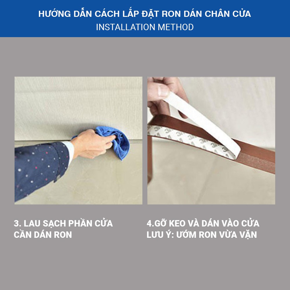 2 Mét Ron Chân Cửa Cao Su Keo 3M Dán Chống Bụi Côn Trùng 25 35 45 mm