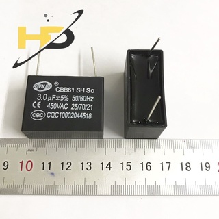 Tụ Quạt Chân Cắm CBB61 3uF 450VAC (Mới)