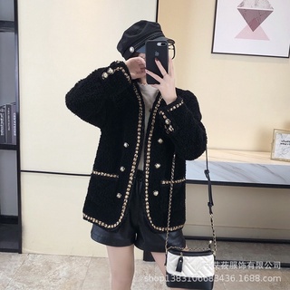 Áo dạ len lông thỏ viền thừng tag ngực