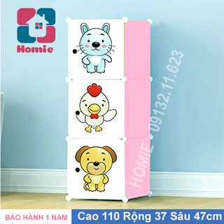 Tủ ghép đa năng 3 ô - Tủ cho bé lắp ráp thông minh