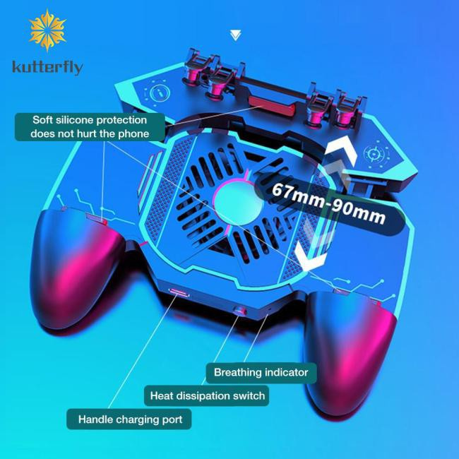 Joystick Controller AK88 Six Finger All-In-One Gamepad PUBG Operating Trigger L1 R1 for IOS Gamepad Android