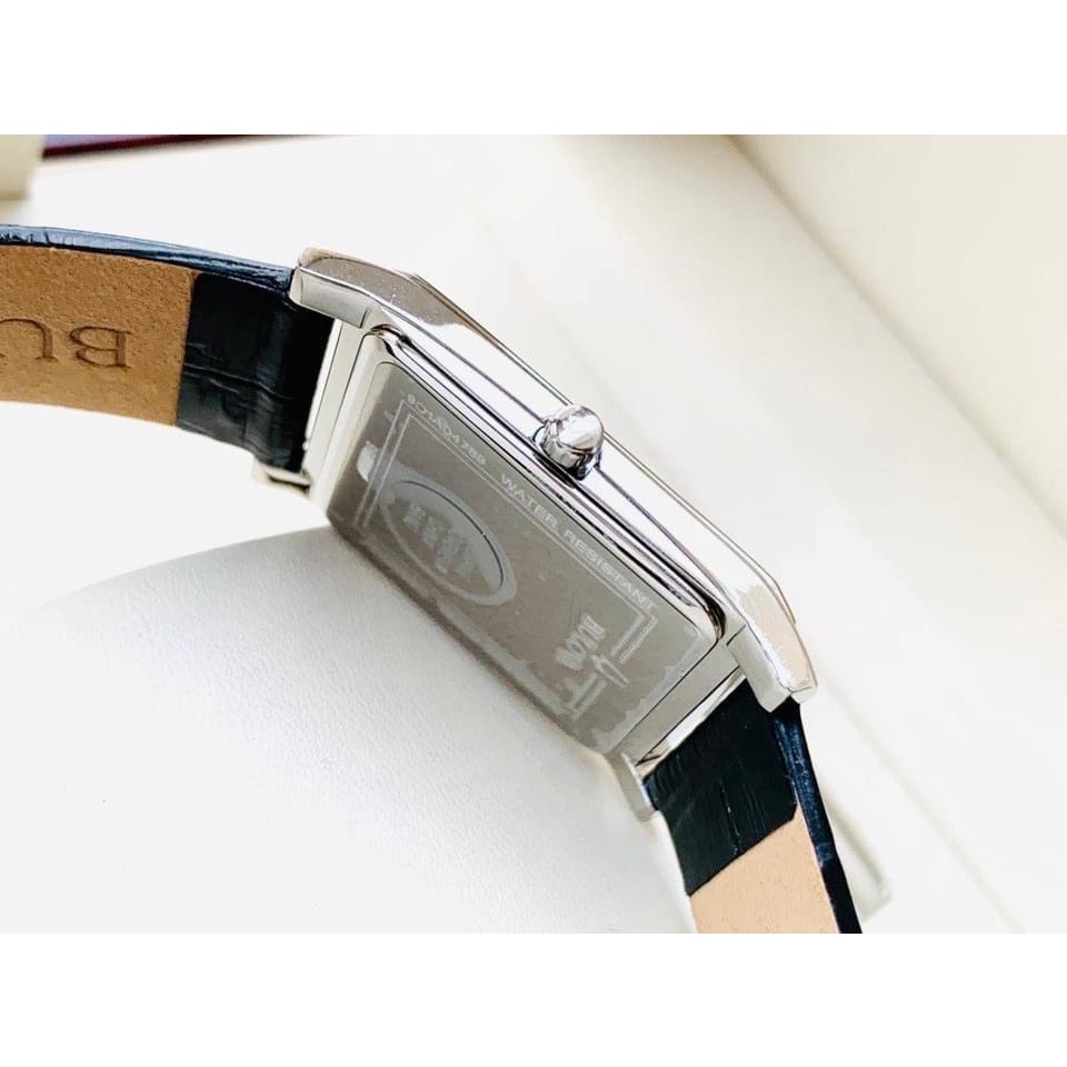 Đồng hồ nam Bulova Classic Quartz White Dial Black Leather 96B107