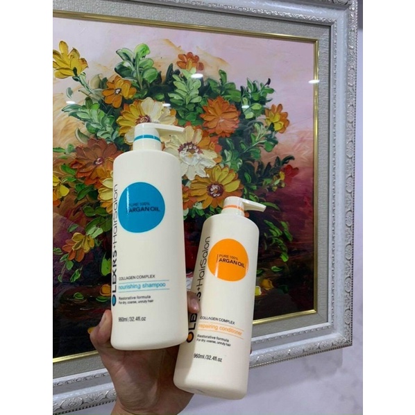 Bộ Dầu Gội Xả Olexrs+HairSalon Phục Hồi Tóc Khô Hư Tổn Giảm Gãy Rụng