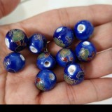 5 viên đá gốm sứ xanh bích in hoa văn 12mm