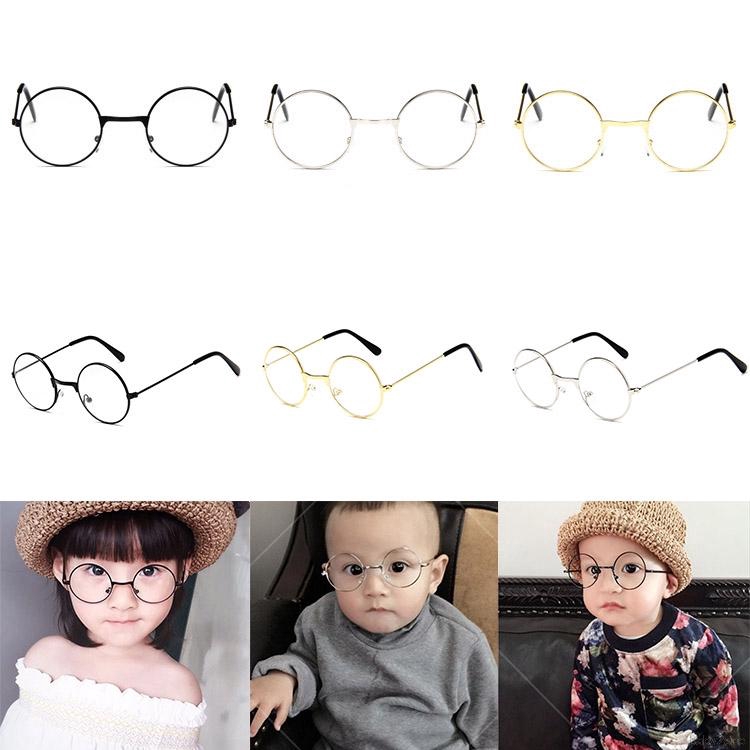 Kính mát gọng tròn kim loại phong cách vintage cho bé