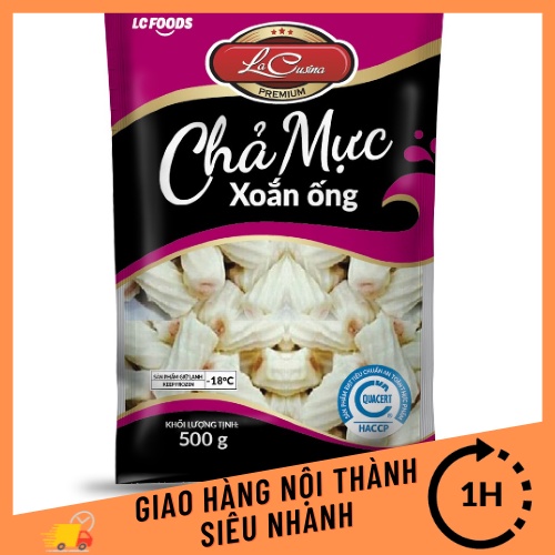 Chả mực xoắn ống Lacusina - mực xoắn Việt, viên chiên rán