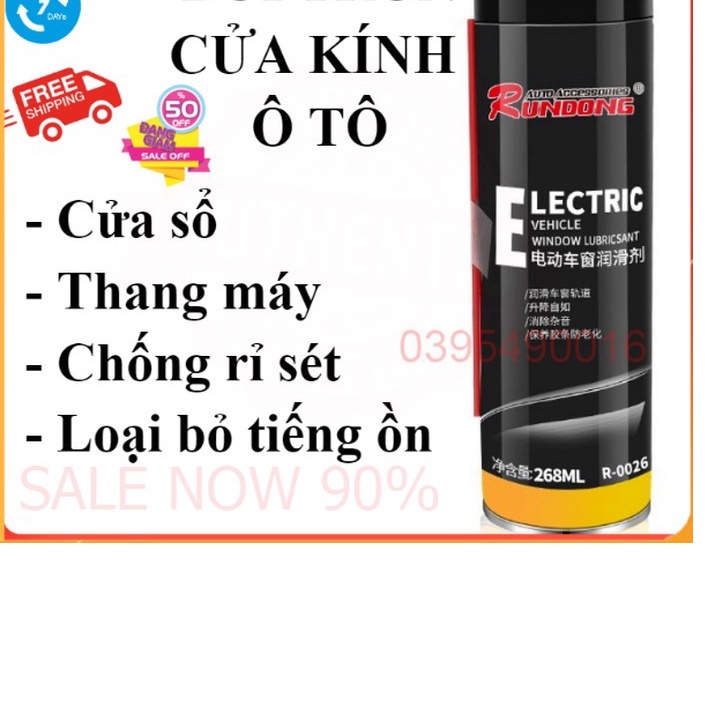 Chai bình xịt bôi trơn gioăng cửa kính ô tô xe hơi dung dịch bảo dưỡng làm mới cao su chống kẹt, phá
