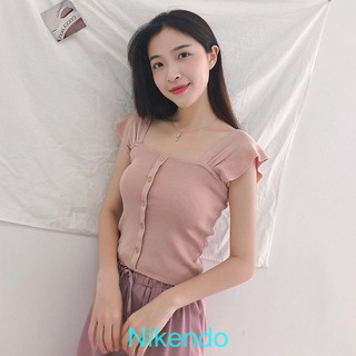 Xả Hàng Áo Croptop Cổ Vuông