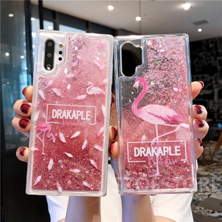 SAMSUNG Ốp Lưng Kim Tuyến Nước Hình Chim Hồng Hạc Cho Samsung S20 S20 Plus S20 Ultra Note10 Note10 Plus Note20 Note20 Plus