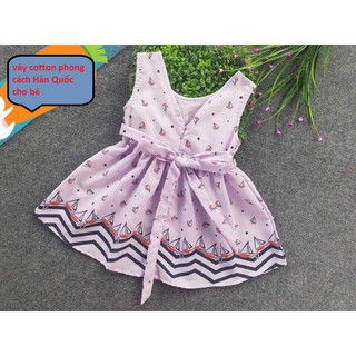 Váy cotton phong cách Hàn Quốc cho bé