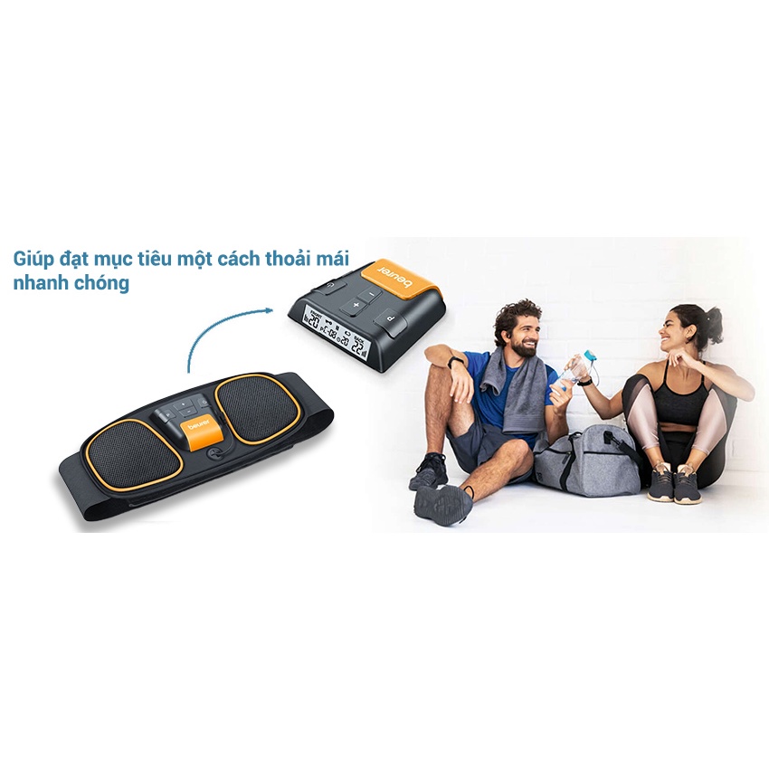 Đai massage giảm mỡ bụng Beurer EM32 hoạt động trên cơ sở kích thích cơ bắp bằng xung điện