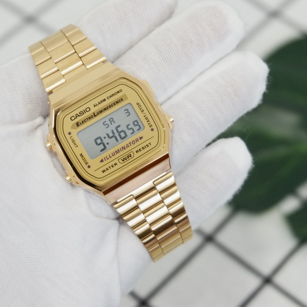 Đồng hồ điện tử Casio A168WG-9WDF Gold 🌟sɪêᴜ ᴄʜấᴛ 🌟 -Dành Cho Cả Nam Và Nữ ( Unisex ) - Giá Siêu Ưu Đãi