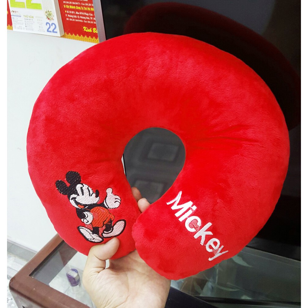 GỐI CHỮ U CHUỘT MICKEY U50 (MÀU ĐỎ)