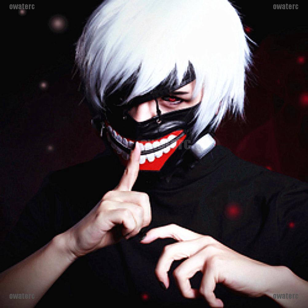 Mặt nạ từ da PU có khóa kéo kiểu hoạt hình tokyo ghouls kaneki ken