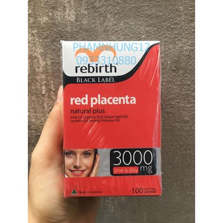 Nhau Thai Cừu Đỏ Rebirth 3000mg 100 viên.