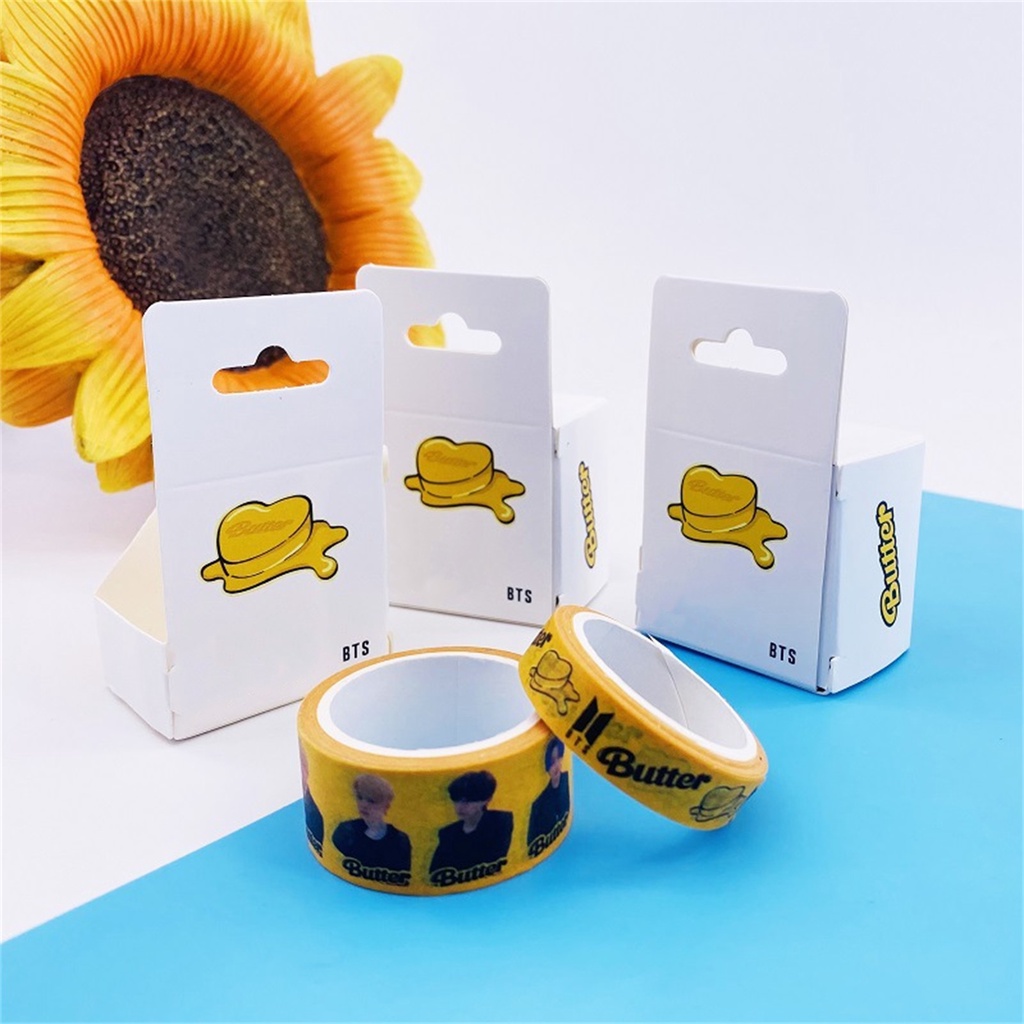 Set 2 Cuộn Băng Keo Giấy Washi Bản Rộng Dùng Làm Đồ Thủ Công