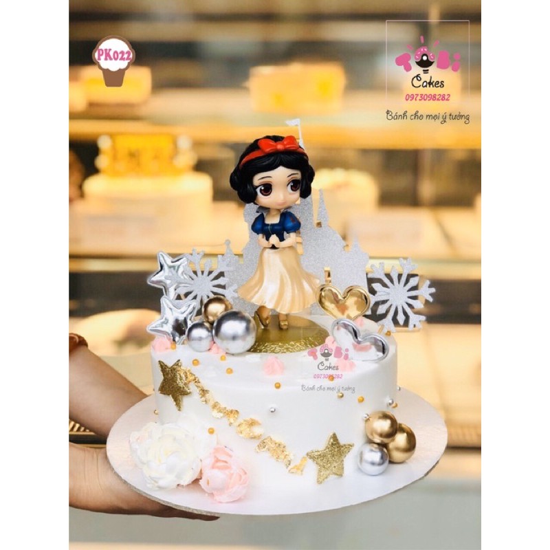 Combo 2 Búp bê Bạch Tuyết trang trí bánh kem, phụ kiện trang trí sinh nhật, làm đồ chơi cho bé, topper