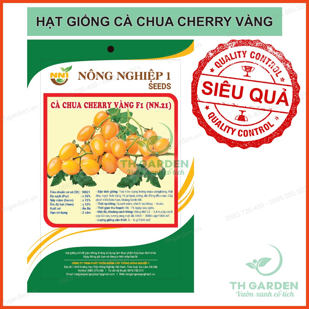Hạt Giống Cà Chua Cherry Vàng Chuỗi Ngọc F1 (N21) - 50 Hạt - Học Viện Nông Nghiệp Việt Nam