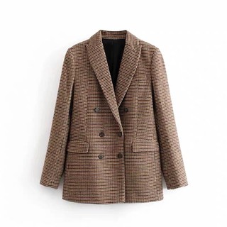 Áo vest blazer dạ kẻ