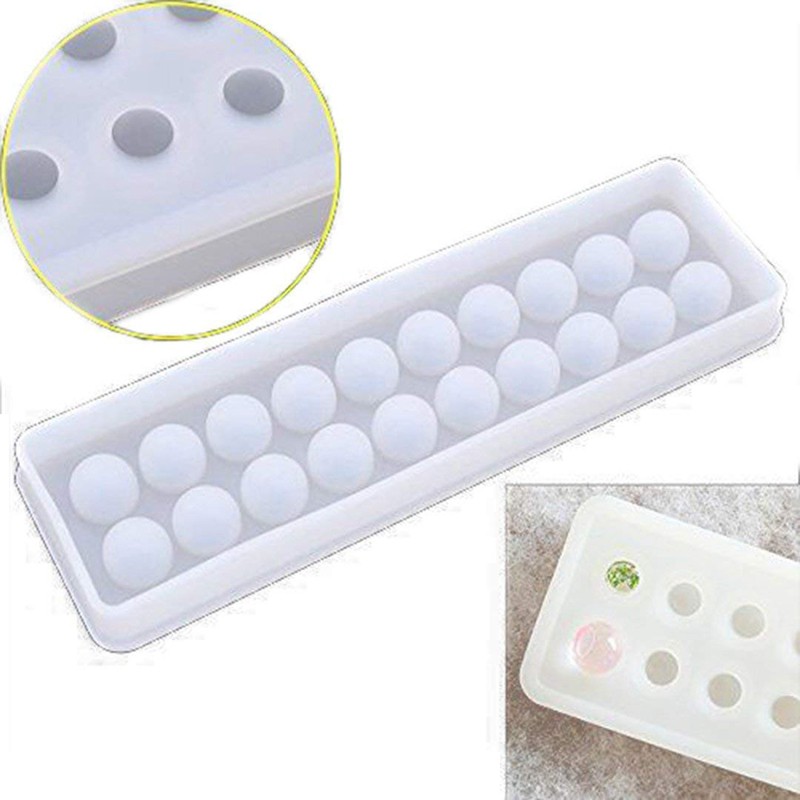 Khuôn silicone 20 ngăn tạo hạt làm làm dây chuyền/vòng tay thủ công