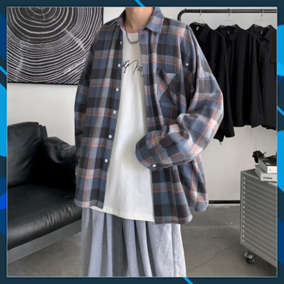 Áo Sơ Mi Caro Oversize Chất Đẹp Siêu Hot🍁 Sơ mi Caro Unisex nam nữ đều mặc được