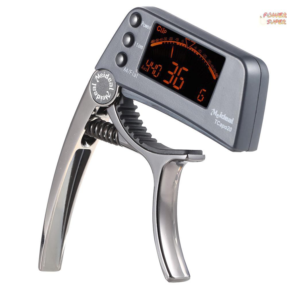 PSUPER TCapo20 Multifunctional Aluminum Alloy 2-in-1 Guitar Capo Tuner with LCD Screen for Normal Acoustic Folk Electric Guitar Chromatic Bass