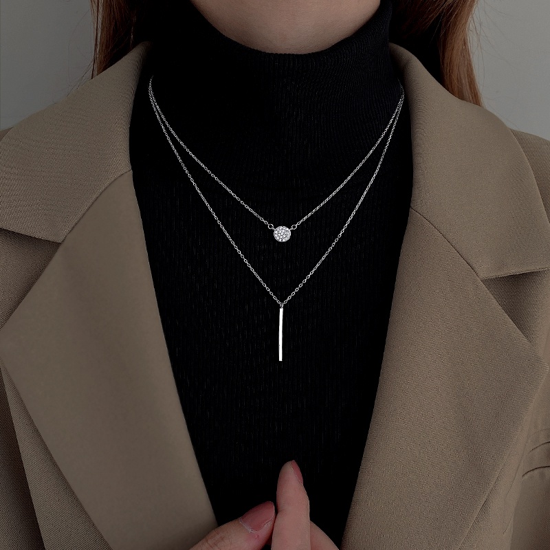 Vòng cổ hợp kim mặt tròn đính đá thời trang cao cấp cho nữ