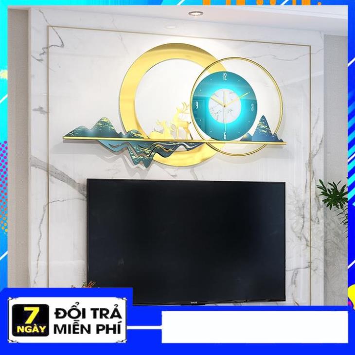 Đồng Hồ Treo Tường, Đồng Hồ Trang Trí Decor Vòng Mã Hươu Vàng mã m010
