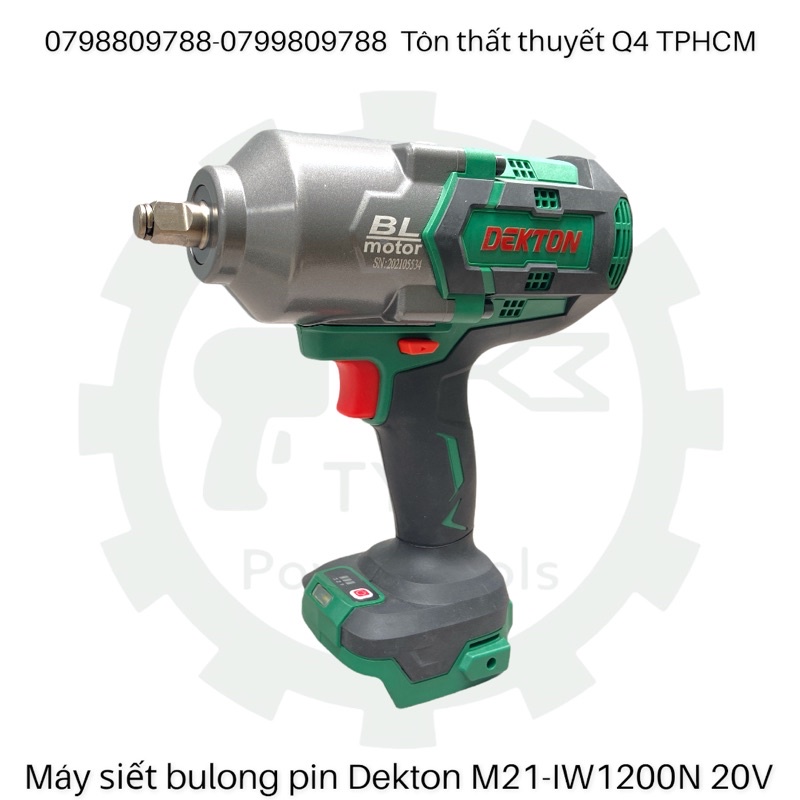 Máy siết mở bulong pin 1200N.m DEKTON 1200N.m motor brushless chân pin makita