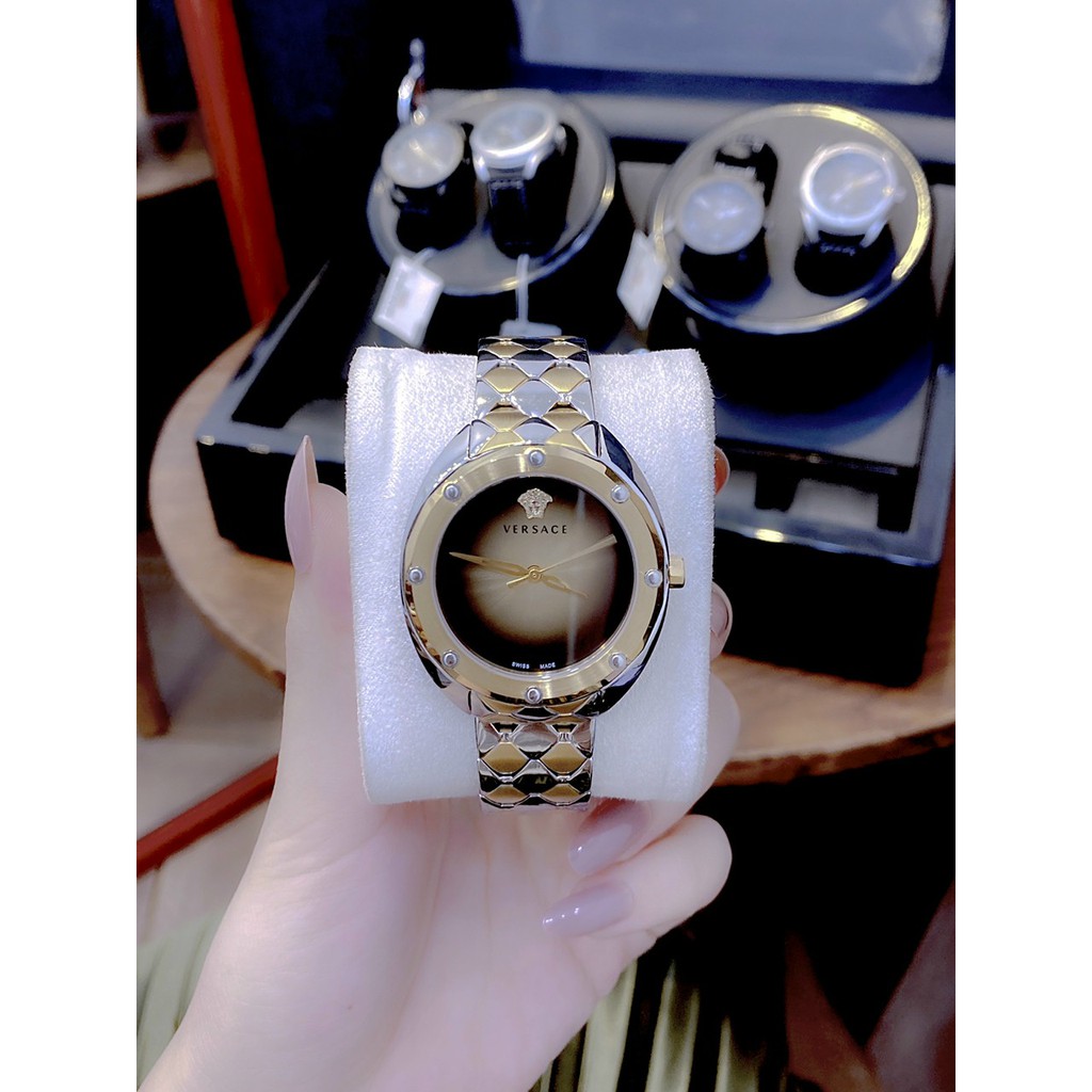 Đồng hồ nữ chính hãng full box VERSACE, đồng hồ đeo tay mặt tròn, kính Sapphire, thời trang và đẳng cấp