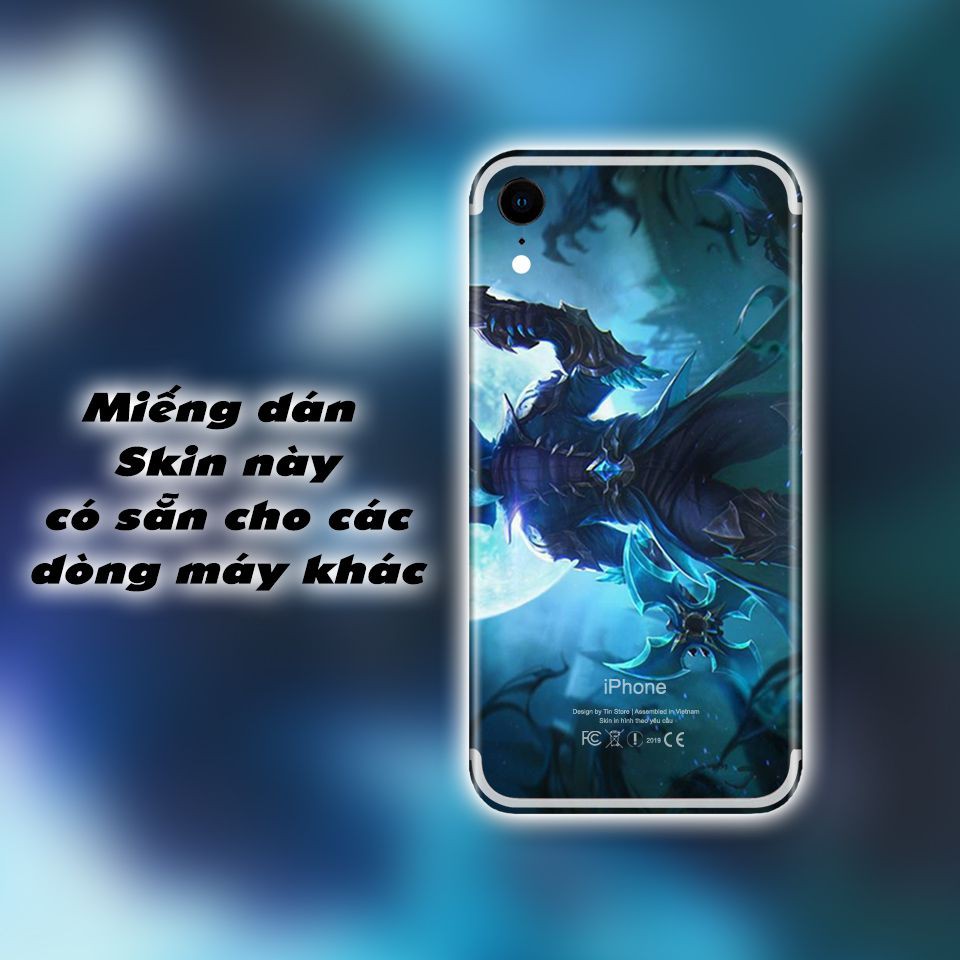 Miếng dán skin hình Liên Quân (Mã: Valhein Hoàng Tử Quạ (Mã: LQM019) cho iPhone 5/6/6Plus/7/7Plus/X/XS max/11/11 Pro/11P