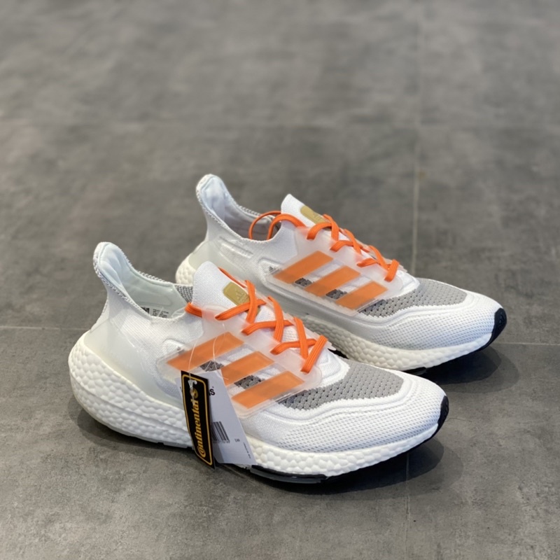 Giầy ultraboost 7.0 nam trắng phối cam xám