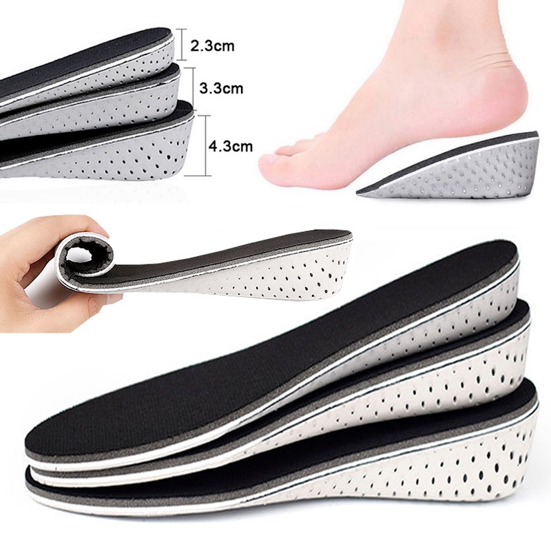 1 Cặp Đệm Lót Giày Tăng Chiều Cao Giảm Áp Lực Chống Sốc Co Giãn Dành Cho Nam Và Nữ