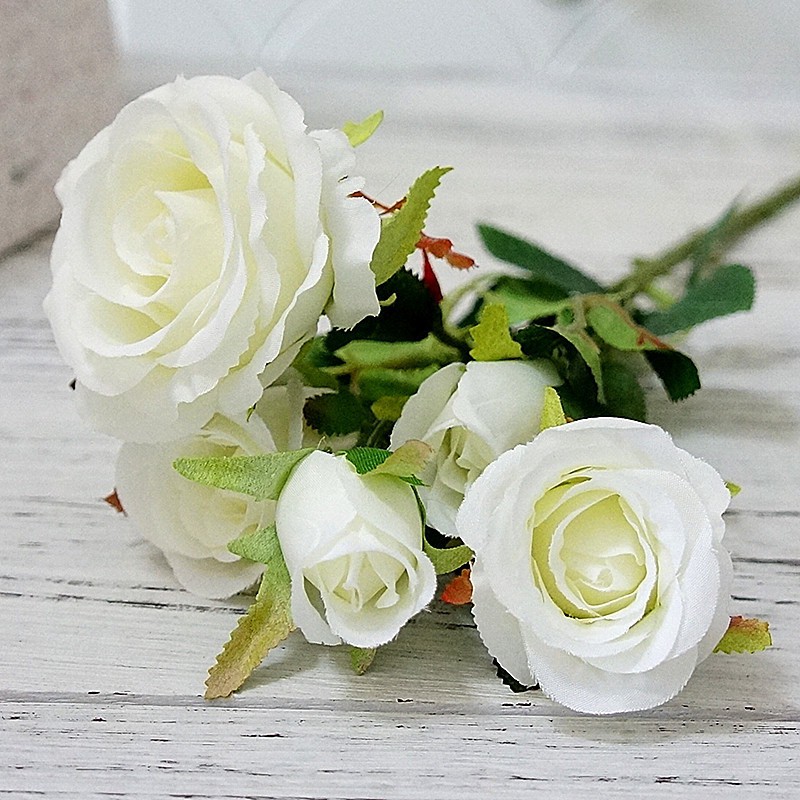 Hoa hồng giả dài 53cm trang trí tiệc cưới Rose Bouquet Bó hoa hồng