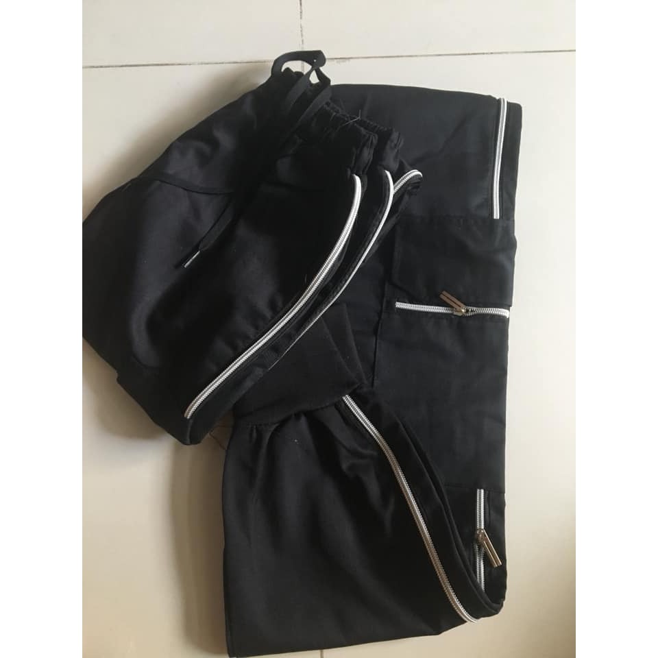 QUẦN (Kèm video hình thật)JOGGER KAKI NAM NỮ PHỐI KHÓA KÉO SIÊU HOT