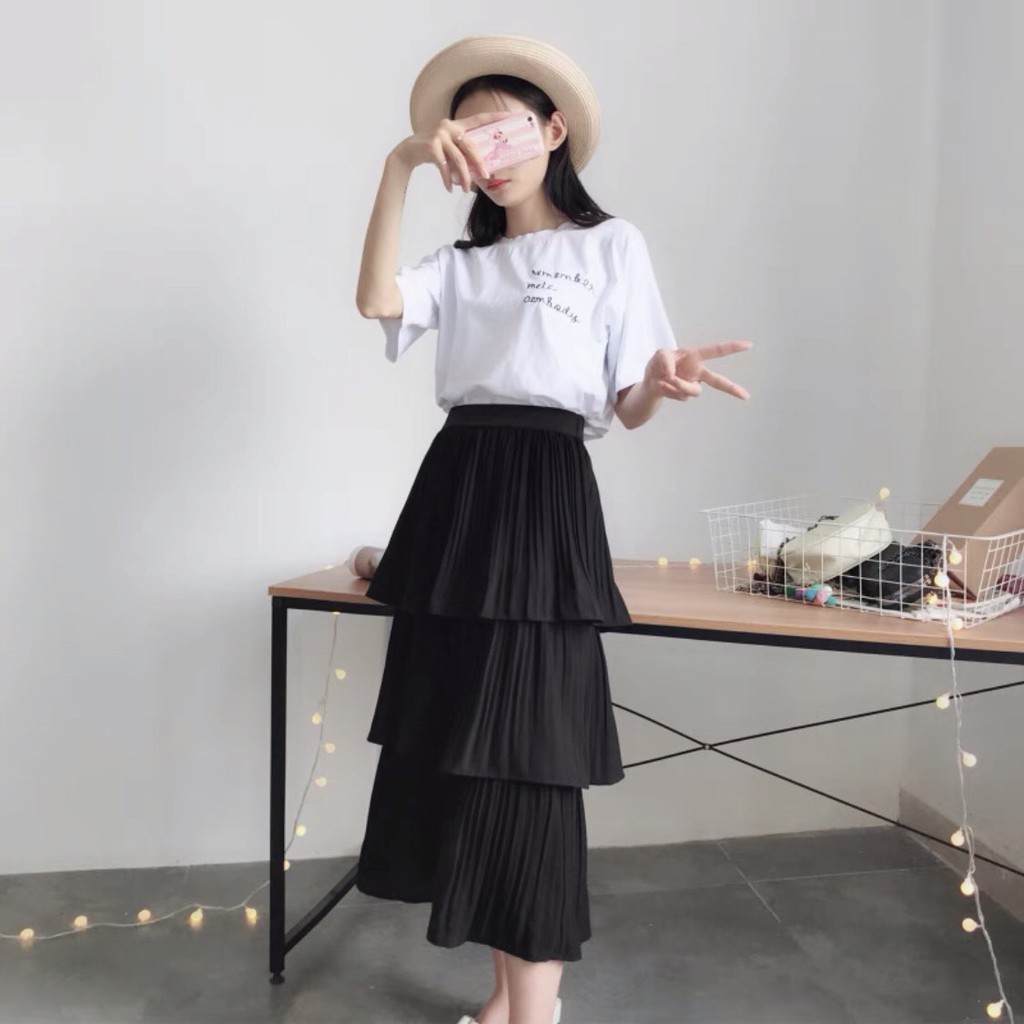 Chân váy xòe von 3 tầng dài 66cm, Chân váy tầng dáng dài CV305🧡 | BigBuy360 - bigbuy360.vn