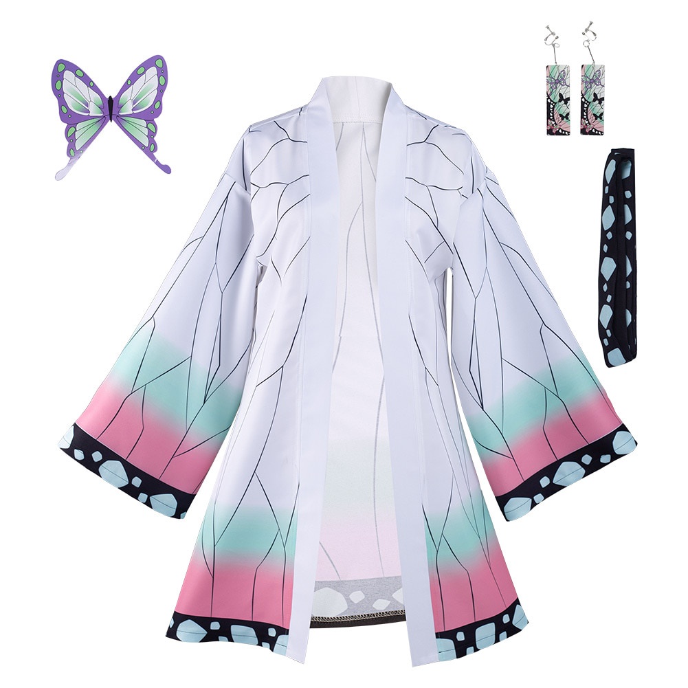 Áo khoác họa tiết Anime Kimetsu no Yaiba Kochou Shinobu dùng cosplay hóa trang dịp Halloween