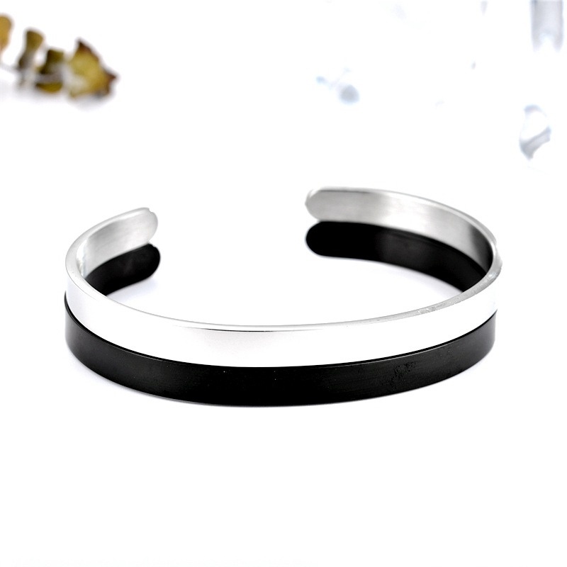 Vòng Đeo Tay Nam Nữ Trơn Basic Bằng Thép Titan Không Gỉ Phong Cách Hàn Quốc