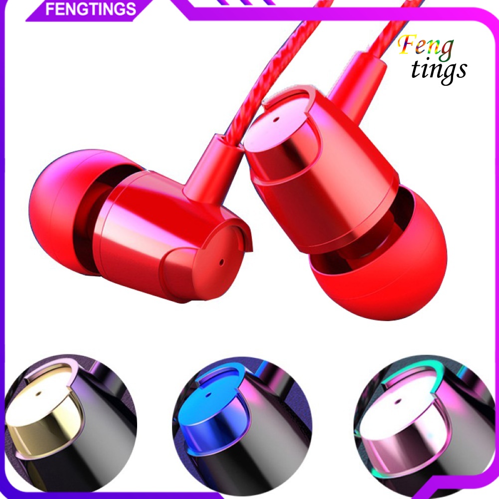 【FT】3.5mm Universal In-ear Wired Earphone Bass Headphone with Mic for Phone Tablet