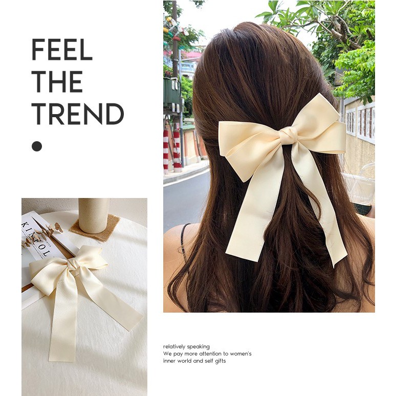 💛FREESHIP XTRA💛Dây buộc tóc nơ ruy băng cỡ lớn đuôi dài thời trang hot trend Hàn Quốc