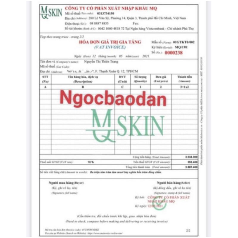 Body Huyết Thanh Mq Skin