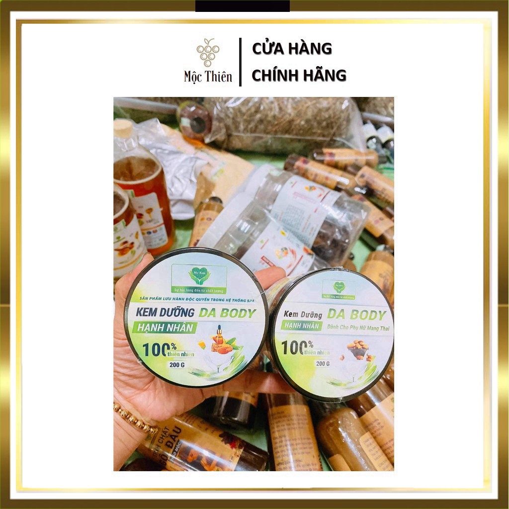 Kem Body Trắng Da Hạnh Nhân Mẹ Ken 200gr [Dưỡng Thể Trắng Da Hỗ Trợ Rạn Da, Khô Da Và Chống Nắng Mộc Thiên]