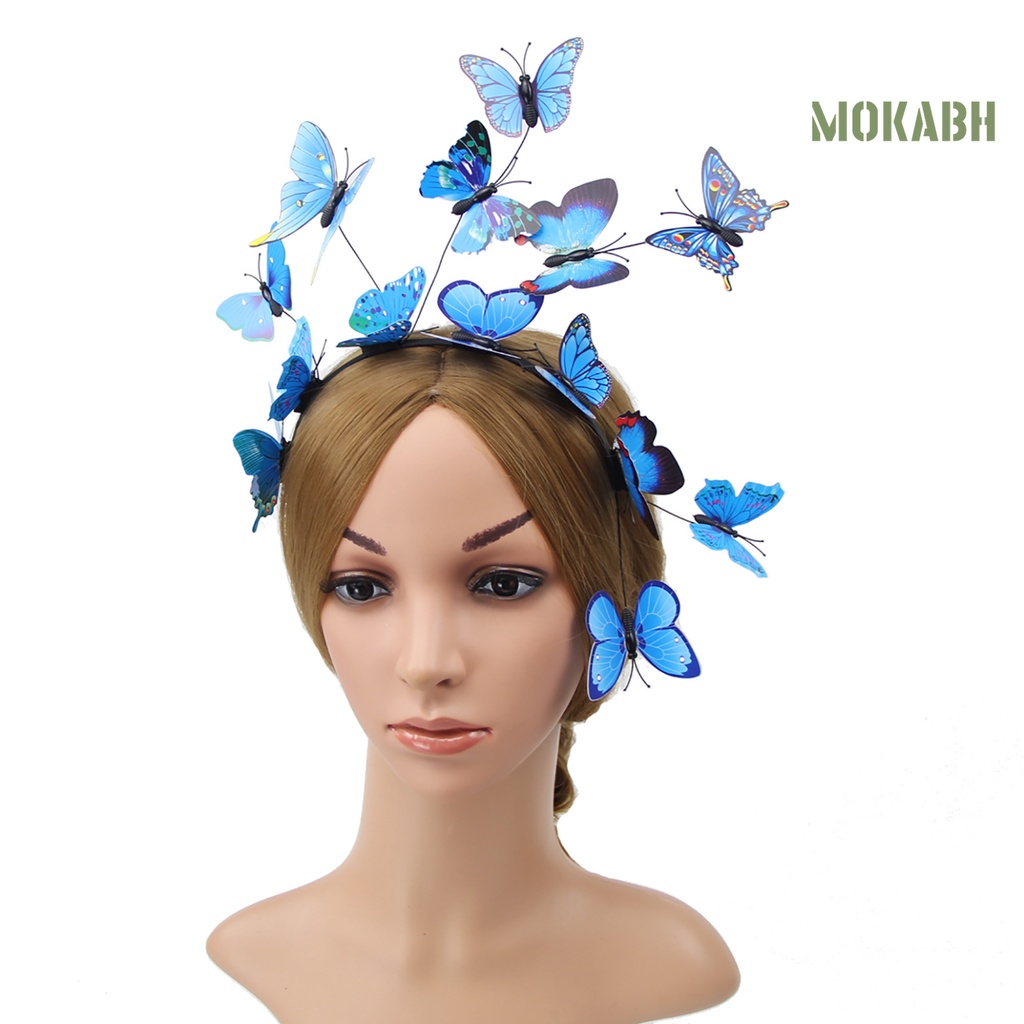 < Kẹp Tóc Trang Trí Halloween > Băng Đô Hình Bướm Có Thể Điều Chỉnh Thoải Mái Phong Cách Bohemian
