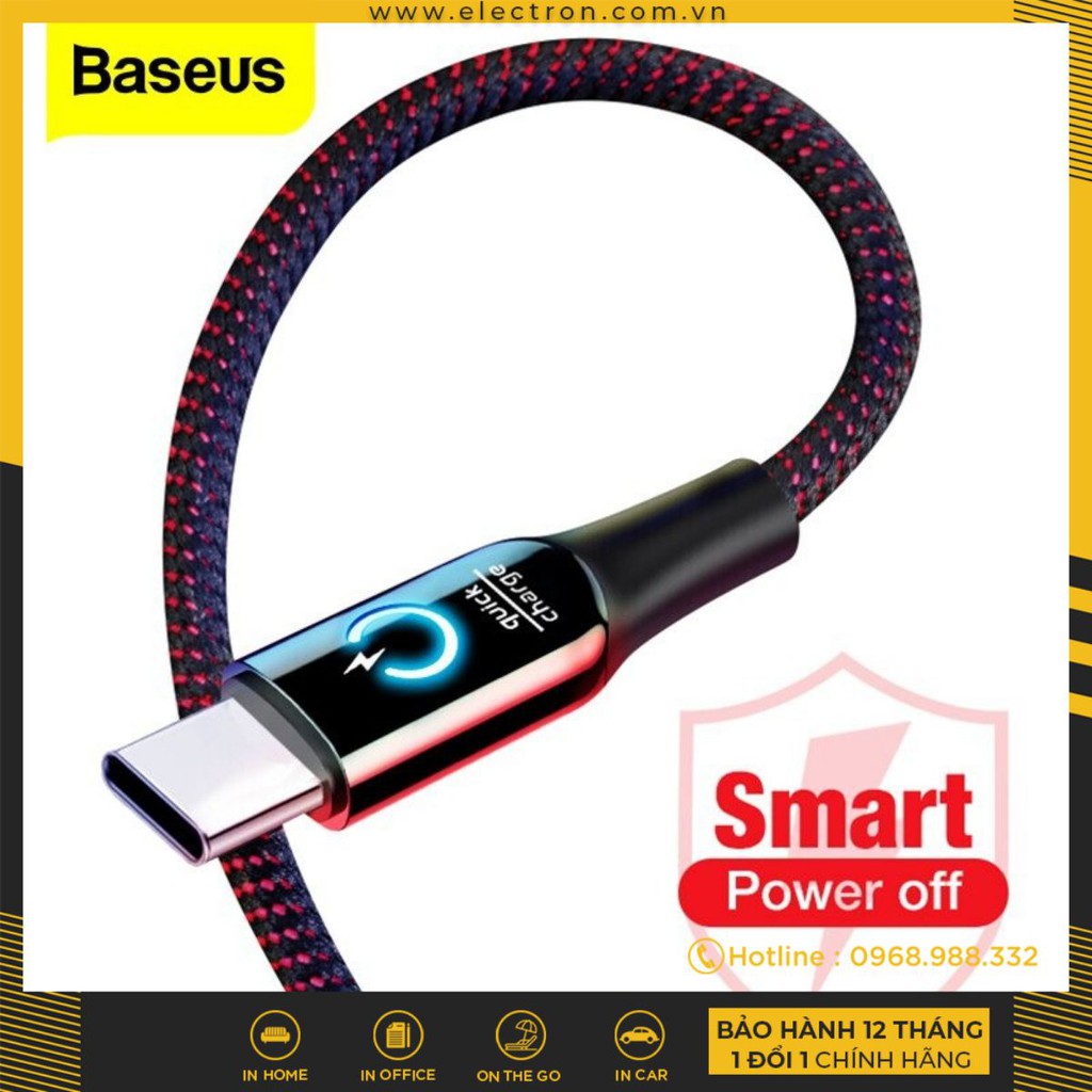 Cáp sạc Lightning/ Type C tự ngắt Baseus C Shape Light