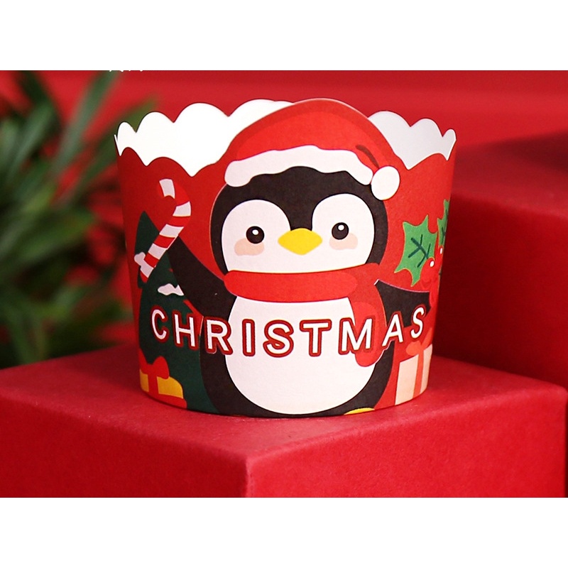 50 đế bánh Cupcake 4 kiểu hình giáng sinh thẻ