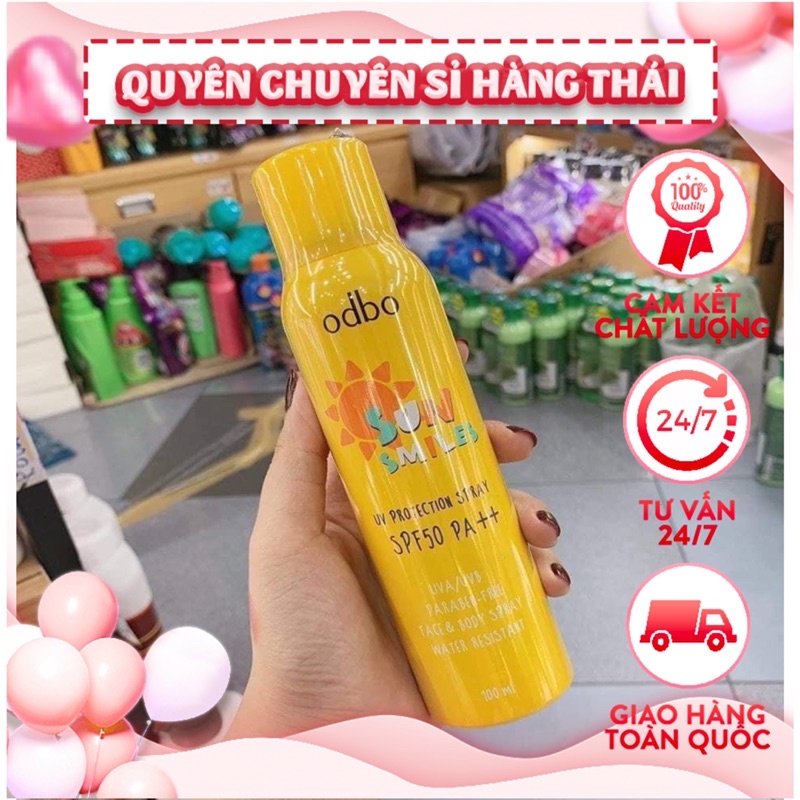 Xịt chống nẮng + dưỡng trắng da 2in1 Odbo 100ml thái lan