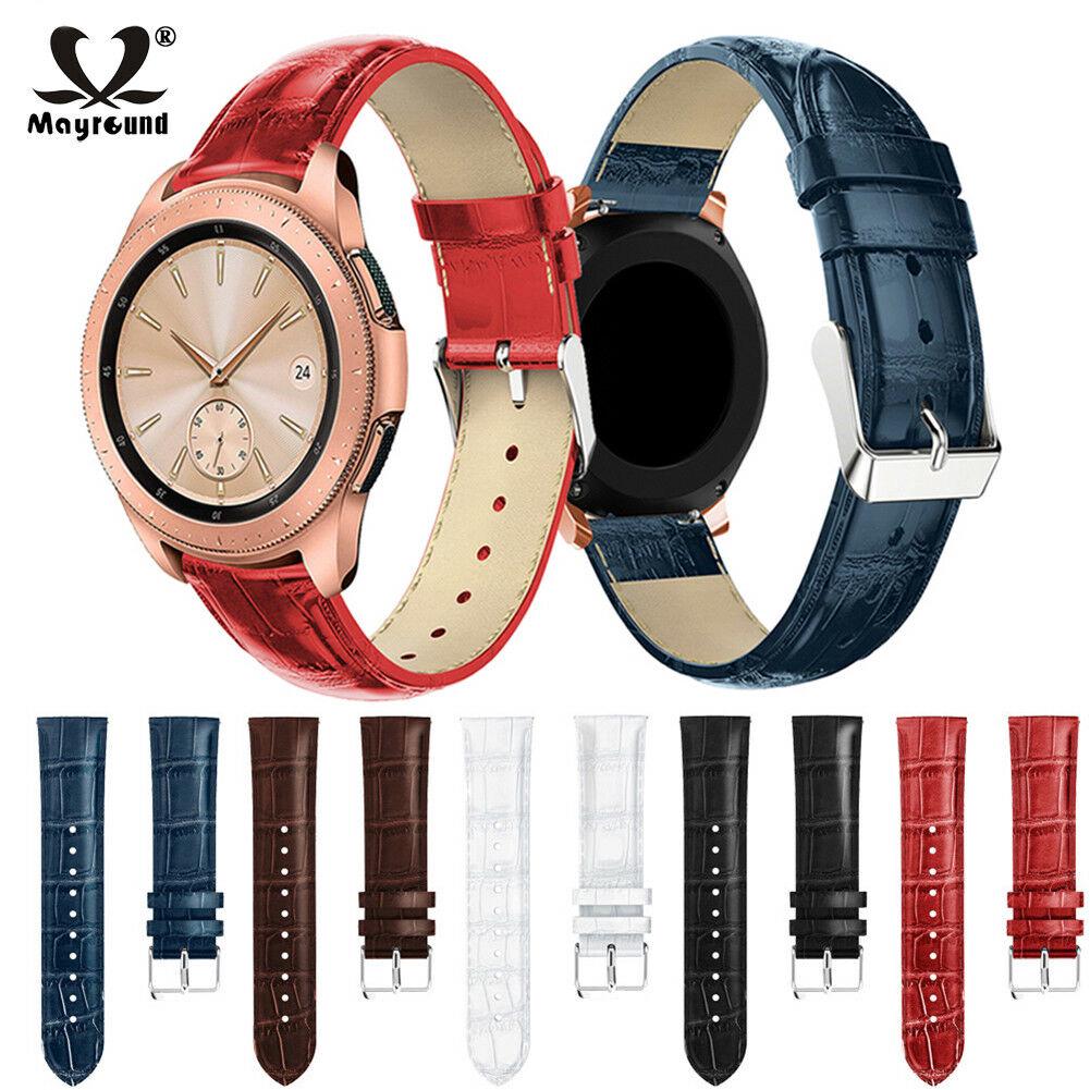 20mm 22mm Genuine Leather Band Replacement Strap Bracelet For Samsung Galaxy Watch 42/46mm